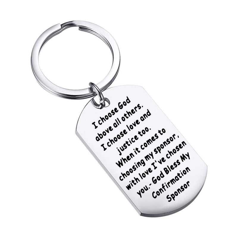 [Australia] - FEELMEM Confirmation Sponsor Gift Sponsor Keychain Sponsor Thank You Keychain Baptism Confirmation Sponsor Proposal Gift for Godparents Godmother Catholic Mentor Gift silver 