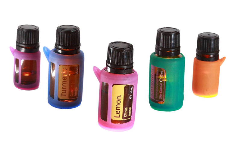 [Australia] - BottleGuard The Original - Pack of 10 Essential Oil Bottle Protector, Silicone Protective Sleeve for Amber Bottles, Holder for Travel, Fits Standard 5 ml EO Bottles, Multiple Colors. 