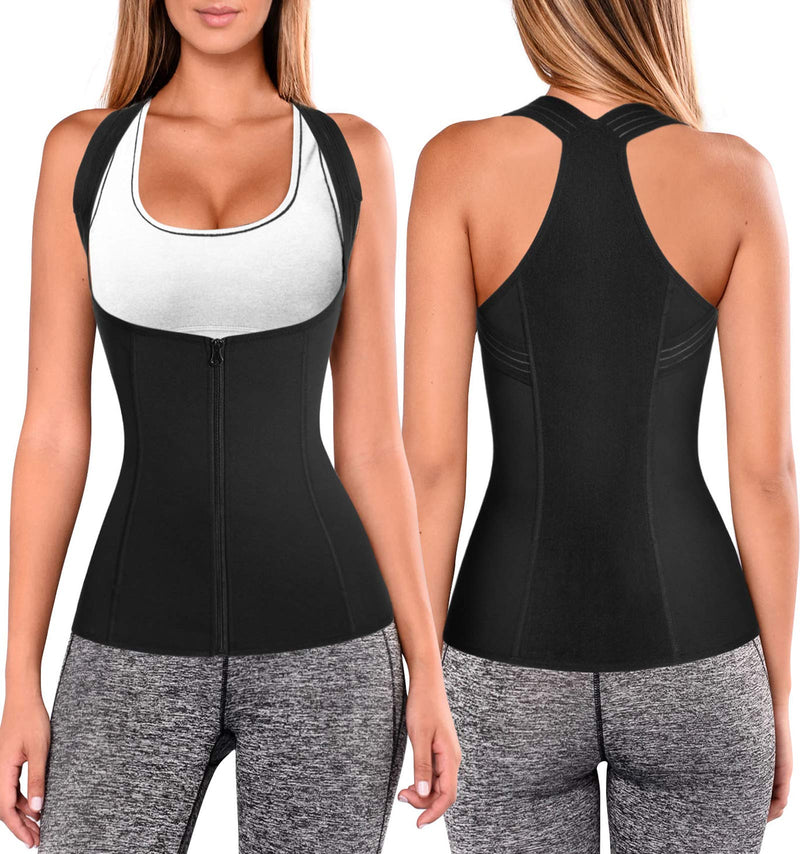 [Australia] - Women Back Braces Posture Corrector Waist Trainer Vest Tummy Control Body Shaper for Spinal Neck Shoulder and Upper Back Supports (S, Black) Small (Pack of 1) 