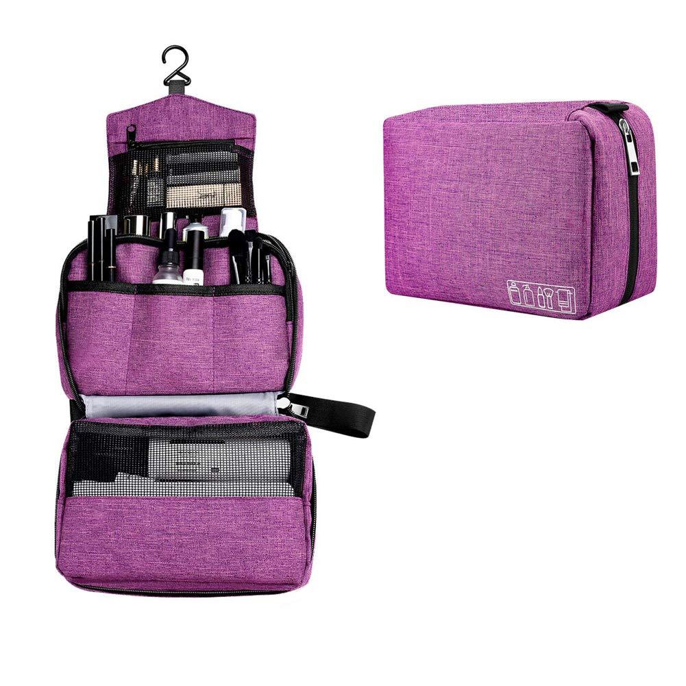 [Australia] - KSAS Hanging travel wash Bags for men and women, Beauty Toiletry bags for Makeup and Toiletries, large Foldable Shower Cosmetic Bag Bathroom and Shower Organizer Kit Travel Accessories,Purple Purple 