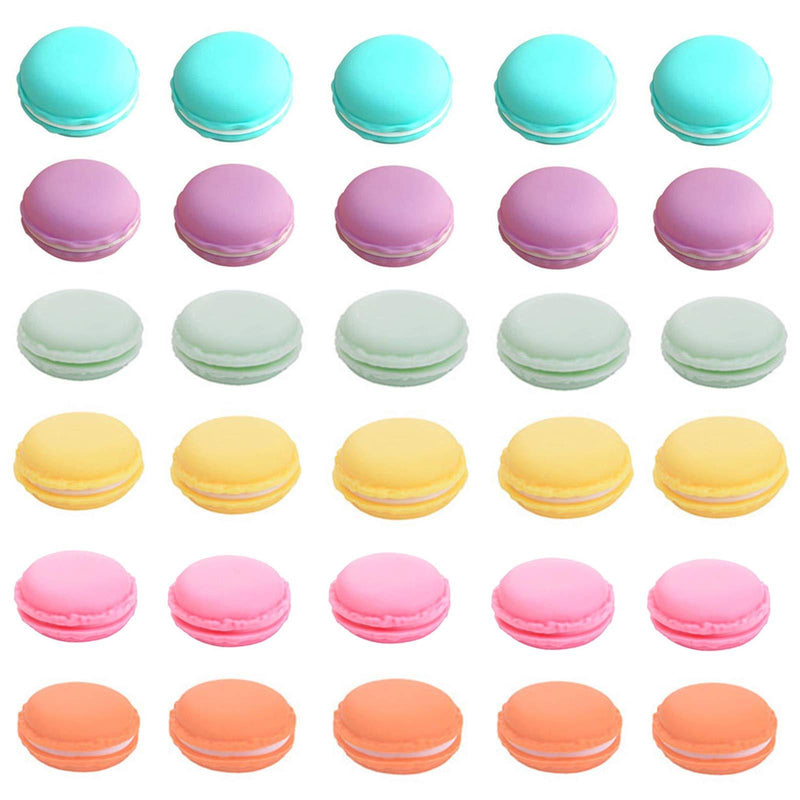 [Australia] - HAN SHENG 30 Pcs Cute Macaron Mini Storage Case Jewelry Box Case Container Earring Travel Organizer (Muliticolor) 