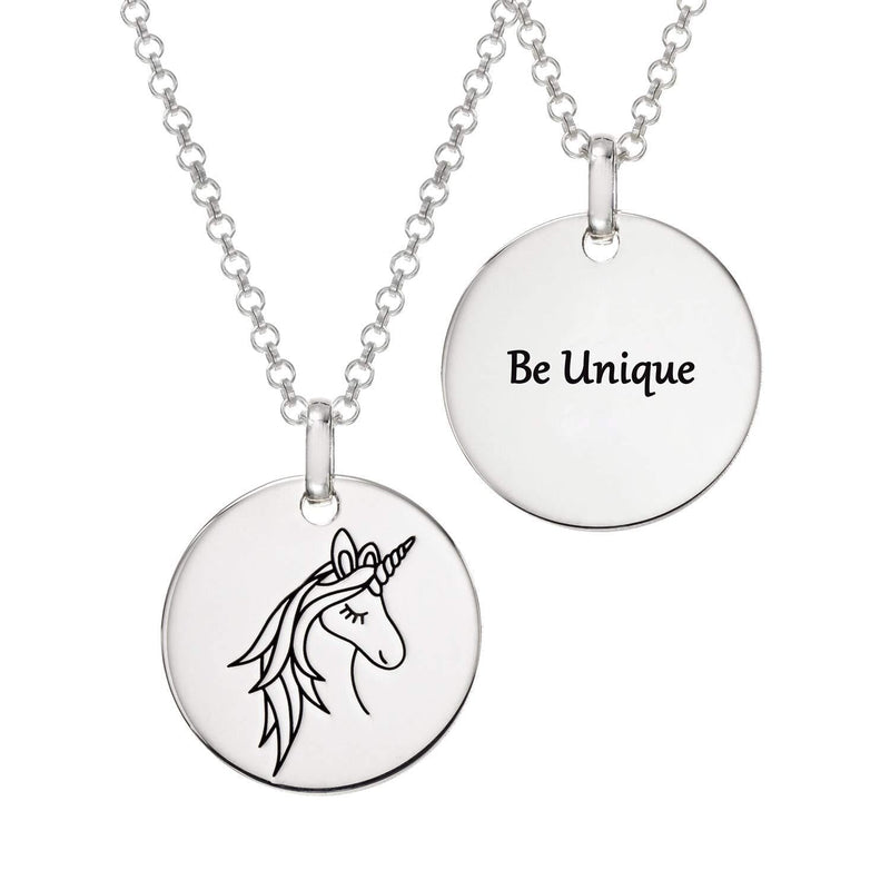 [Australia] - MyNameNecklace Unicorn Pendant -Engraved Be Unique or Personalized Pendant- Inspriational Jewelry Be Unique-Silver 925 