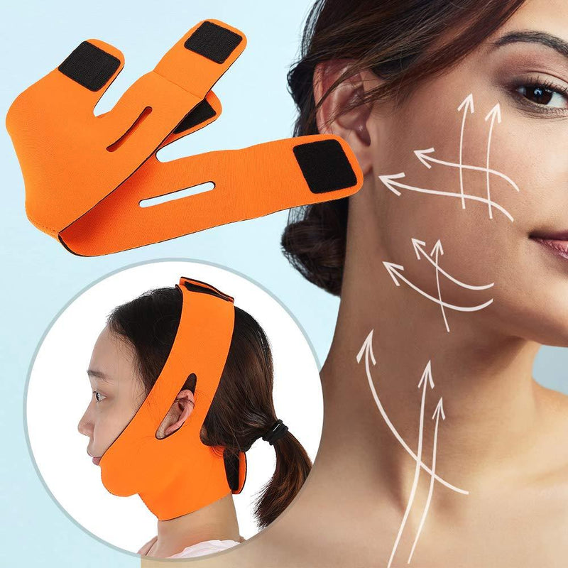 [Australia] - Face Lift Bandage Face Slimming Mask, Natural V Face Cheek Chin Lifting Tight Band, Anti Wrinkle Face Care Skin Compact V Line Reduce the bandage Chin Up Patch(Orange) 