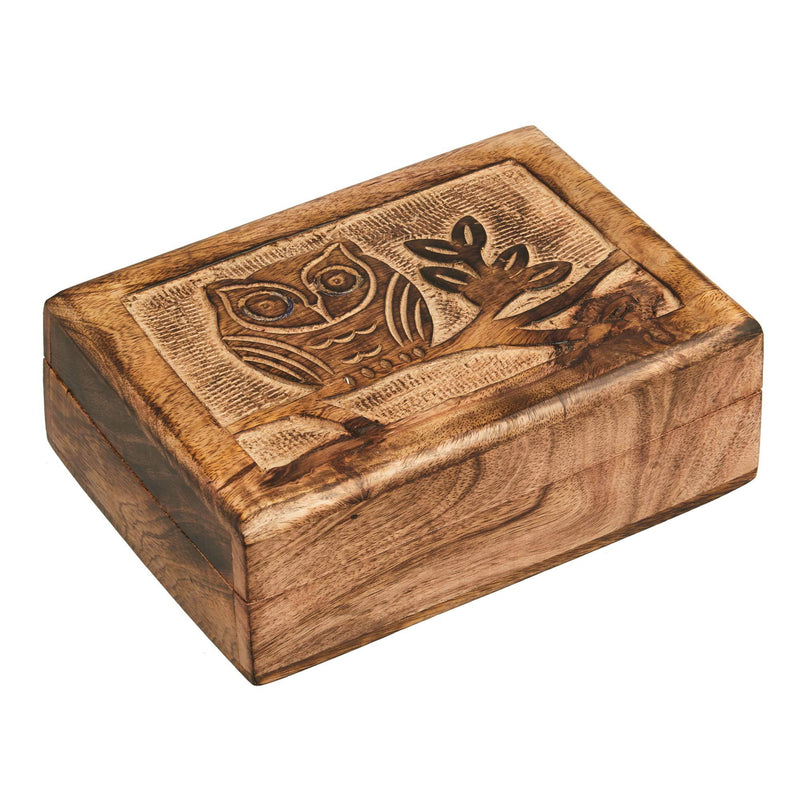 [Australia] - Wood Jewelry Box Organizer Keepsake Storage Collection Natural Wood Burn Art Treasure Memory Box for Ring Bracelet Watch Necklace Earring and Accessories Handmade Vintage Box with Tree of Life Design 