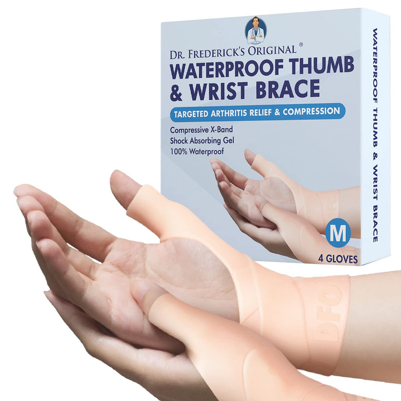 [Australia] - Dr. Frederick's Original Wrist and Thumb Brace - 4 Pieces - Spica Splint for Thumb Arthritis - Skier's Thumb - De Quervain's Tenosynovitis - Osteoarthritis - Medium Medium (Pack of 4) 