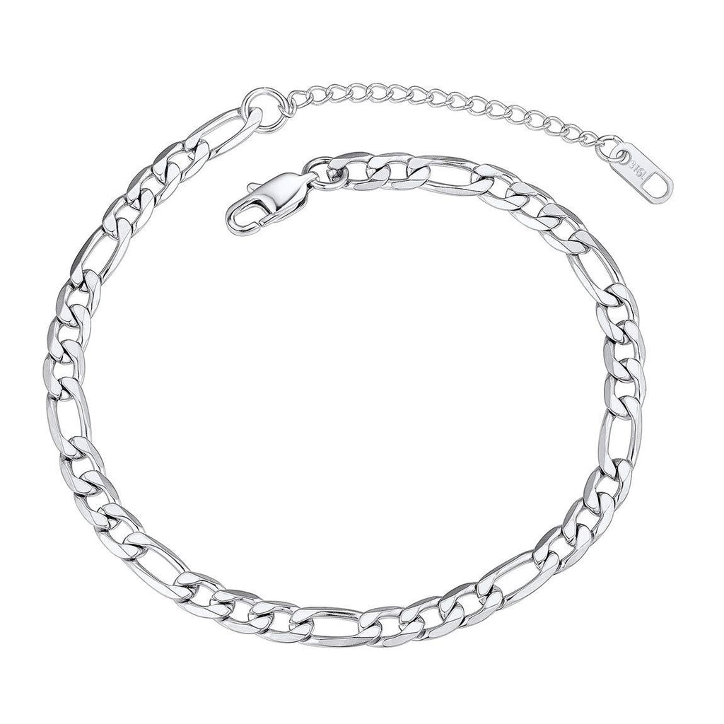 [Australia] - ChainsPro Resizable Anklet Chain for Women Men, Figaro/Wheat/Twist Rope/Cuban Foot Bracelet-Strong with Good Clasp-18K Gold Plated(Send Gift Box) 03:figaro-6mm-stainless 