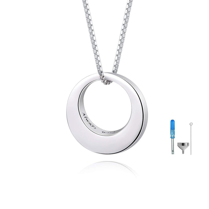 [Australia] - BEILIN Sterling Silver Circle of Life Eternity Memorial Urn Necklace Always with me Cremation Jewelry Pendant Necklaces for ashes 