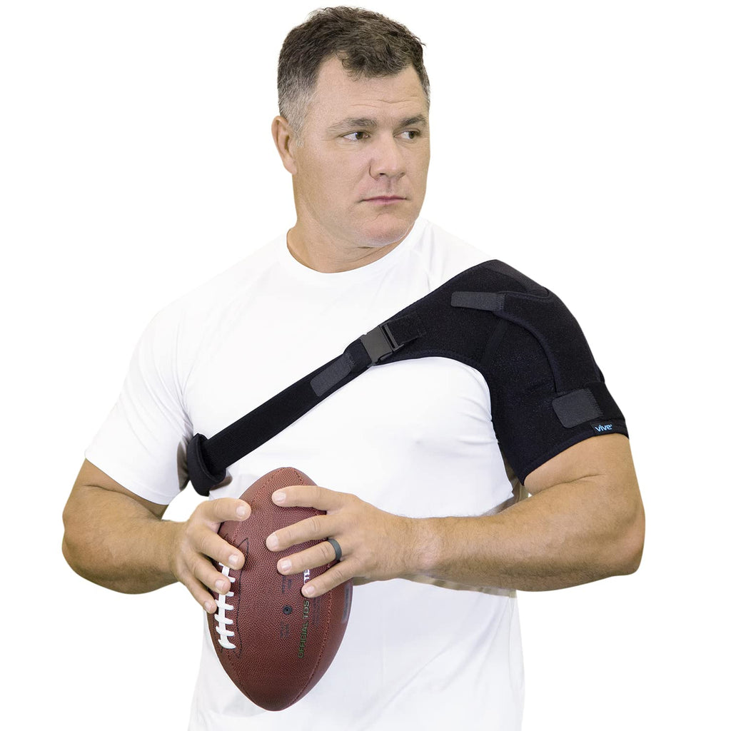 [Australia] - Vive Shoulder Stability Brace - Injury Recovery Compression Support Sleeve - for Rotator Cuff Injuries, Arthritis, Sprain, Dislocation, PT - Targeted Inflammation Pain Relief Black Medium 