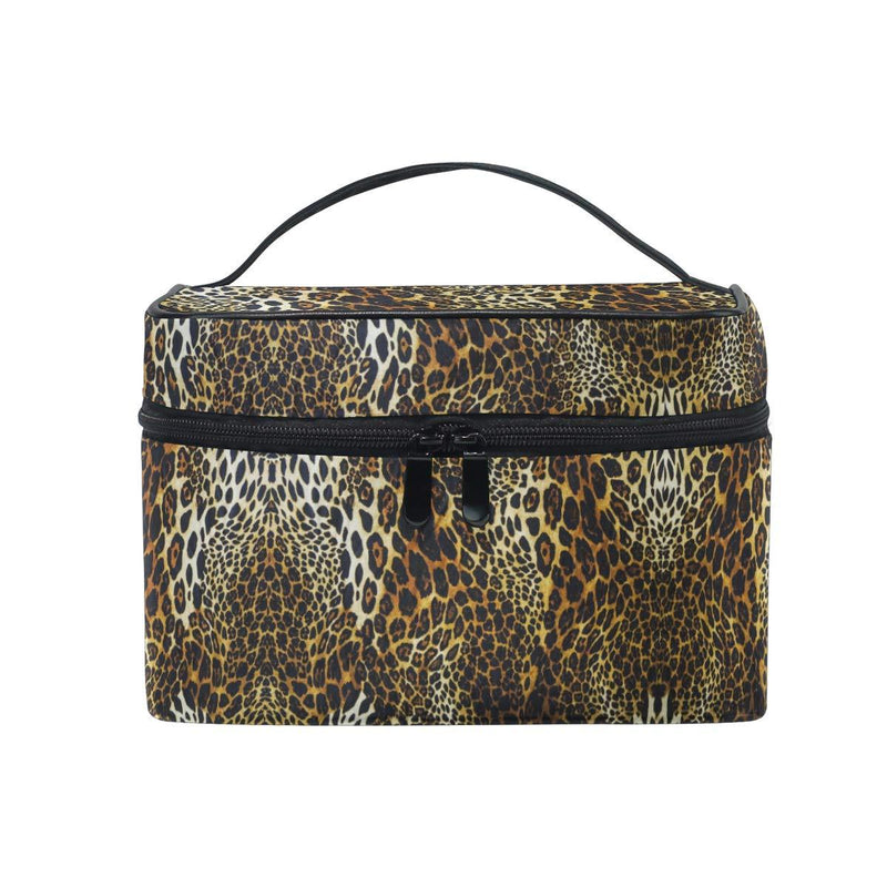 [Australia] - Art Leopard Skin Print Women Makeup Bag Travel Cosmetic Bags Toiletry Train Case Beauty Pouch Organizer 