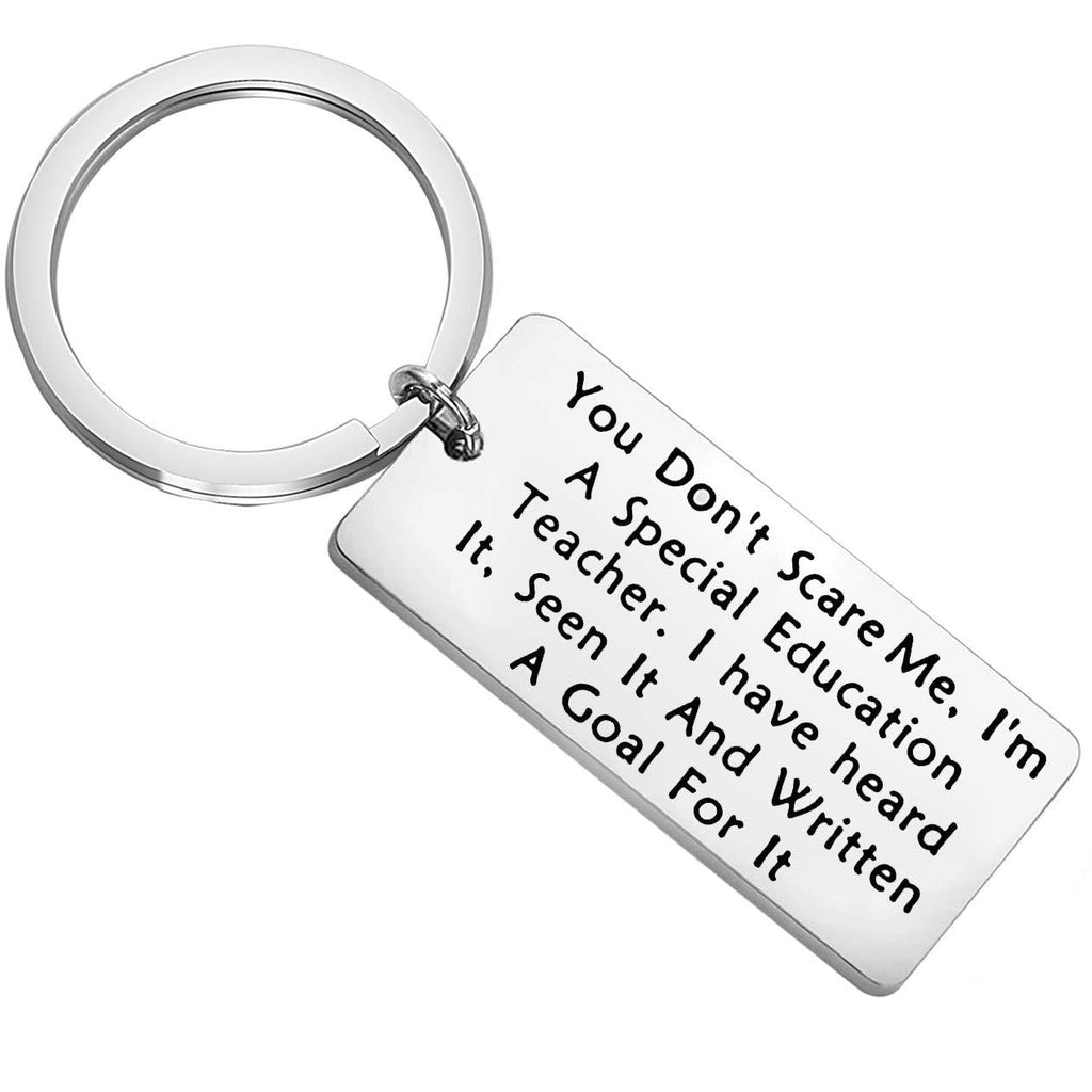 [Australia] - FEELMEM Special Education Teacher Gifts SPED Teacher's Gift I am a Special Education Teacher Keychain for Special Educator Special Ed Teacher Appreciation Gift silver 