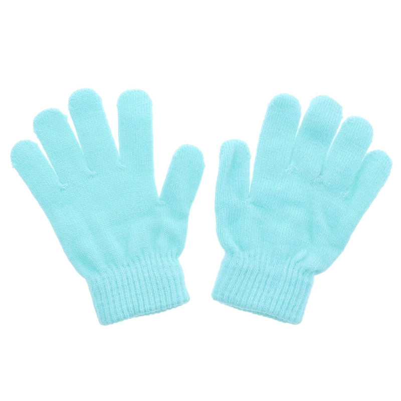 [Australia] - Kids Gloves Magic Knit Gloves for Girls/Boys Solid Colors Aqua 