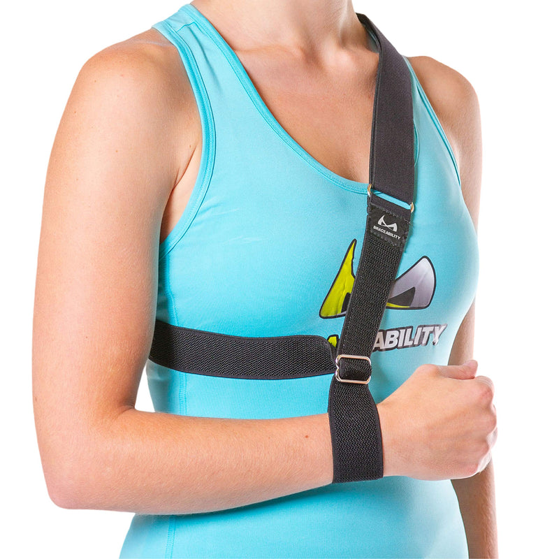 [Australia] - The Shoulder Sling - Patented Arm Support Strap and Waterproof Clavicle Immobilizer Brace for Broken Collarbone, Torn Rotator Cuff, Dislocation or AC Separation by BraceAbility (Universal) 