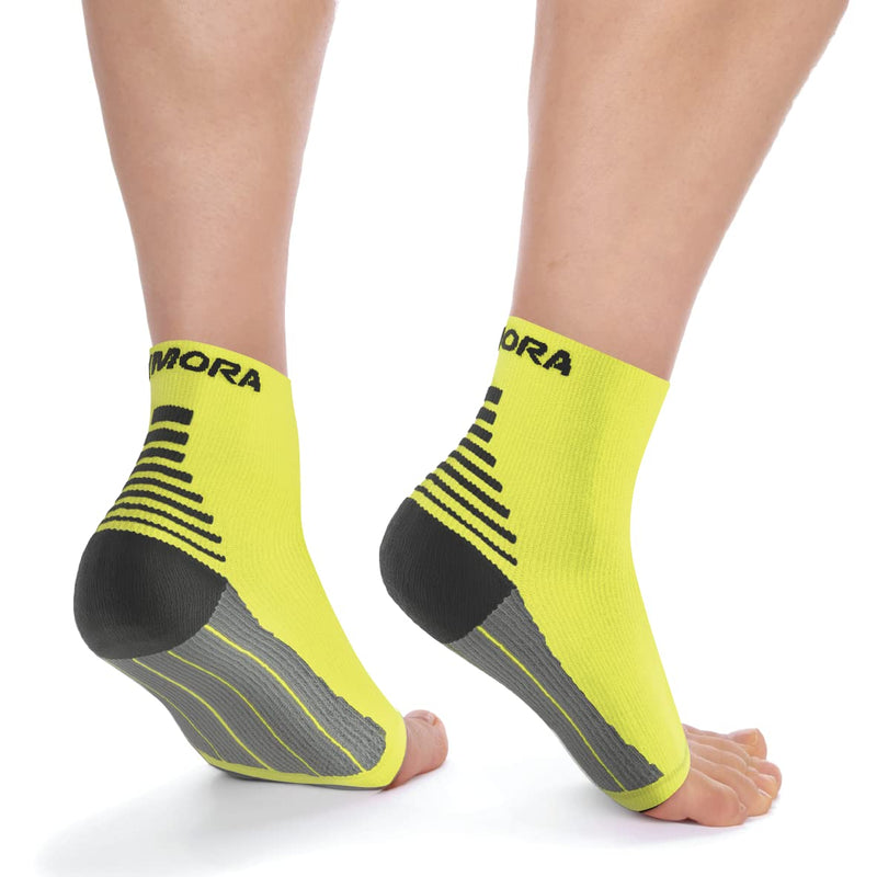 [Australia] - Plantar Fasciitis Nano Sock Foot Compression Pain Relief Sleeves for Men & Women Fluorescent (One Pair) L 