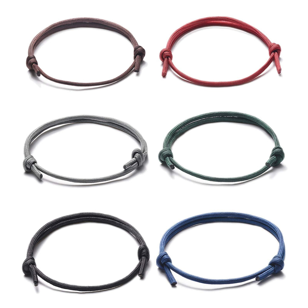 [Australia] - Jeka 6 Pcs Nautical Braided Handmade Rope String Adjustable Bracelets for Men 6 Pcs Rope Bracelet 