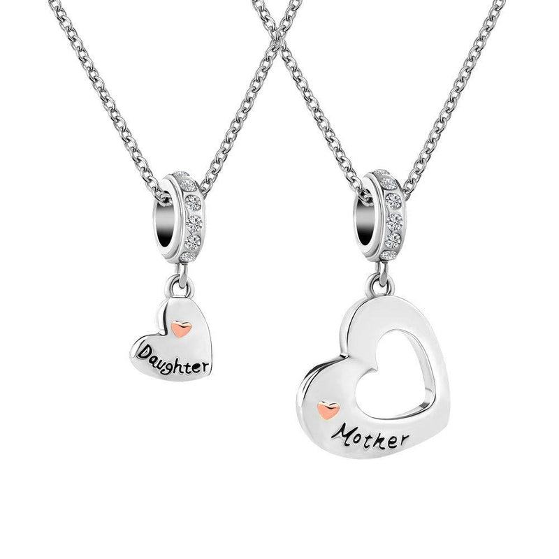 [Australia] - ShinyJewelry Mother Daughter Matching Love Heart Pendant Necklace Set for 2 