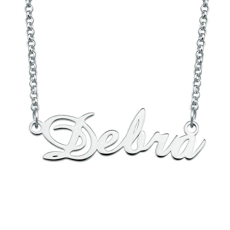 [Australia] - ShinyJewelry Sterling Silver Personalized Name Necklace Custom Made Pendant Gift for Women Girls Debra 