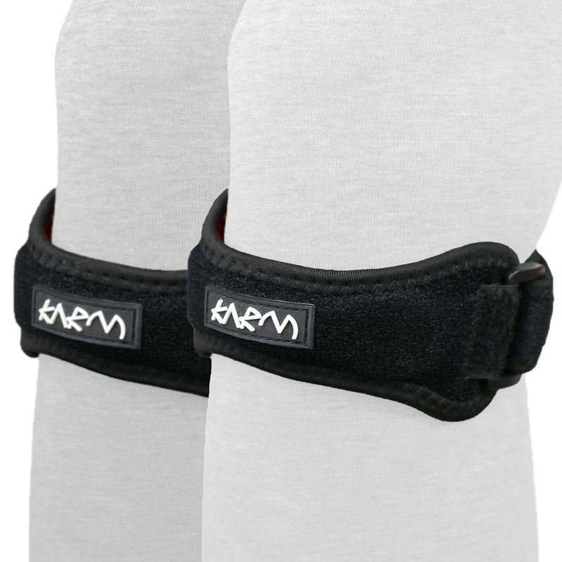 [Australia] - KARM Patella Knee Strap - Patella Tendon Knee Strap for Knee Support, Sports, Meniscus Tear, Patellar Tendonitis. Light Alternative for Knee Braces and Knee Sleeves Plus Size (2XL/3XL/4XL/5XL/6XL) Black (Pair) 