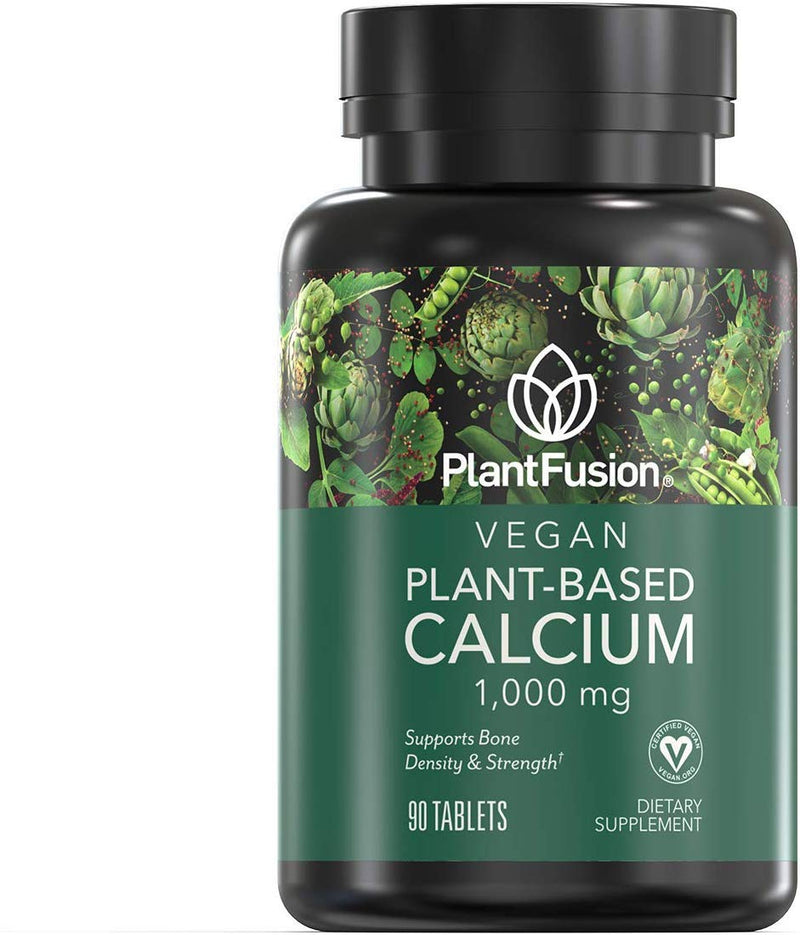 [Australia] - PlantFusion Vegan Calcium, Premium Plant Based Calcium (1000mg) Sourced from Icelandic Red Algae, Plus Magnesium, D3, K2, and Boron, 90 Vegan Tablets 