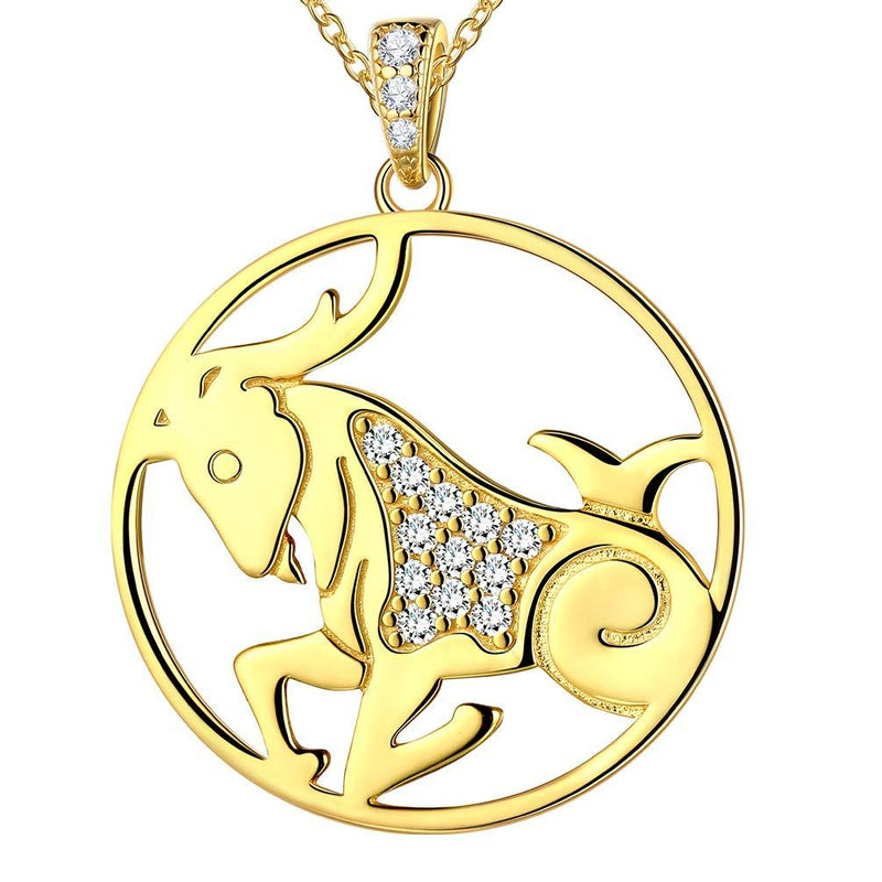 [Australia] - Besilver Zodiac Constellation Pendant Necklace Charm Women Men 925 Sterling Silver Horoscope Sign Astorlogy Necklace Celestial Symbols Jewelry Birthday Gifts for Wife Girlfriend Gift Capricorn (12.21-1.20) gold tone necklace 