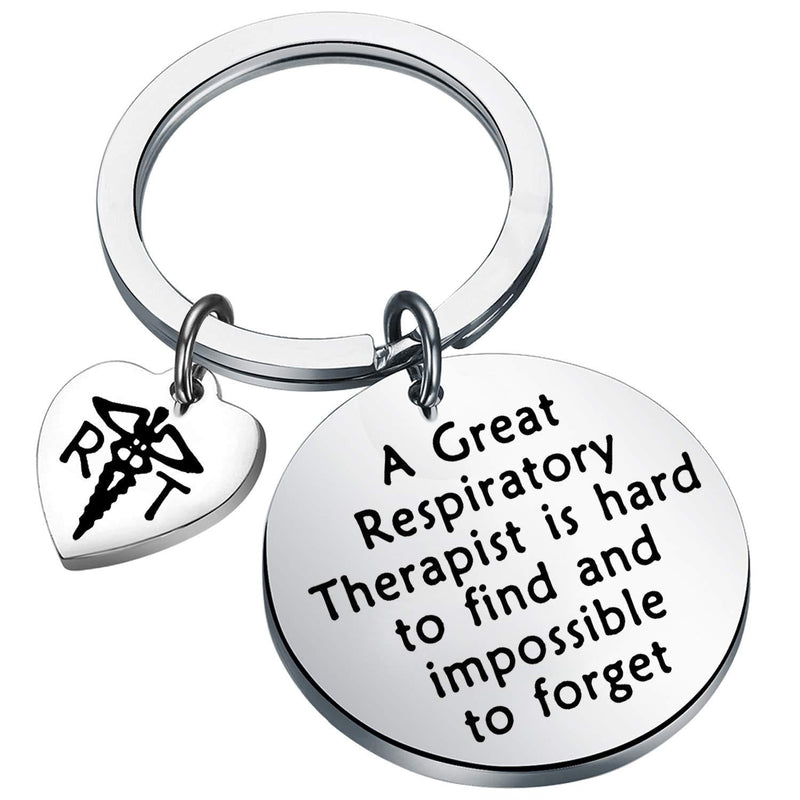 [Australia] - FEELMEM Respiratory Therapist Gift Radiology Tech Gift RT Keychain A Great Respiratory Therapist is Hard to Find Harder to Leave Impossible to Forget Radiology Technologist Gift silver 