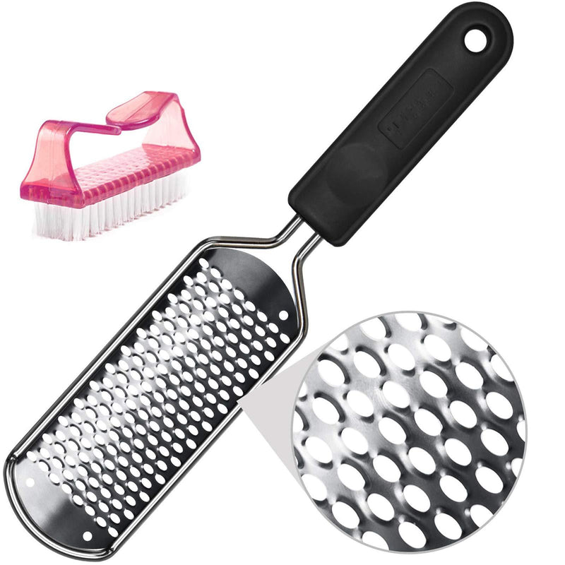 [Australia] - Foot Scrubber Colossal Foot File - Ejiubas Callus Remover for Feet Foot Scraper Stainless Steel Foot Rasp Foot Grater for Wet And Dry Feet Black 