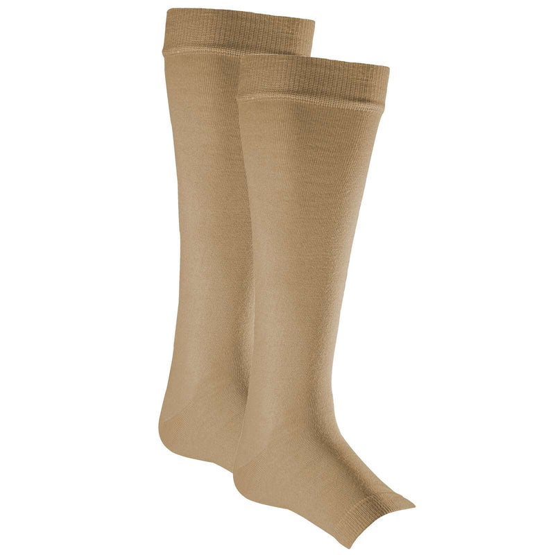 [Australia] - Kinship Comfort Brands Leg Skin Protector Sleeves for Men & Women | Protect Sensitive Leg Skin from Bruising, Tears, Abrasions & Sun Exposure | Protect Thin Leg Skin | Toeless Sock | 1 Pair Large/X-Large (1 Pair) Beige - 1 Pair 