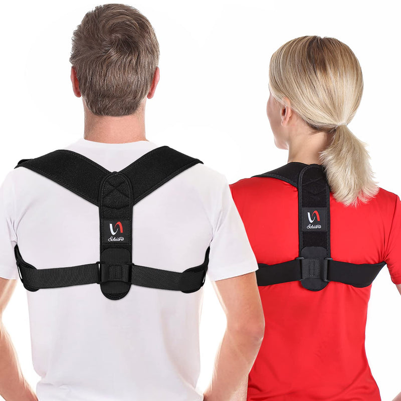 [Australia] - Schiara Posture Corrector for Men and Women - Comfortable Upper Back Brace, Adjustable Back Straightener Support for Neck, Shoulder & Back Classic style 