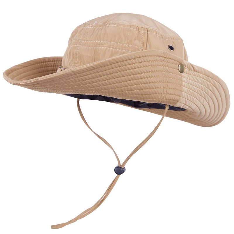 [Australia] - moonsix Outdoor Sun Hat for Men Wide Brim Camping Hats UV Protection Fishing Bucket Cap 4-khaki 