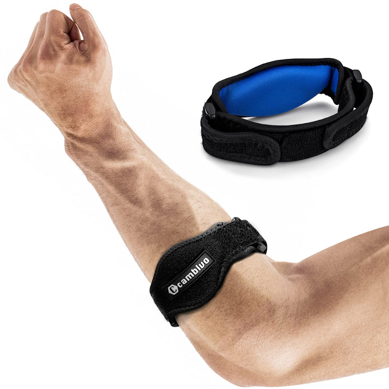 [Australia] - CAMBIVO 2 Pack Tennis Elbow Brace for Men & Women, Elbow Pain Relief for Tendonitis, Tennis & Golfer's Elbow, Adjustable Elbow Strap with Compression Pad (Black) Black 