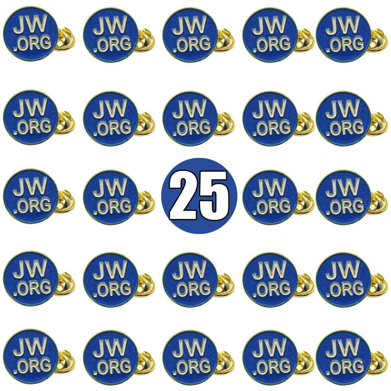 [Australia] - TIHOOD 25PCS Round Blue JW.org Lapel Pin - JW.org Neck Tie Hat Tack Clip Women or Men Suits-Gold Round Jehovah Witness Lapel Pin 