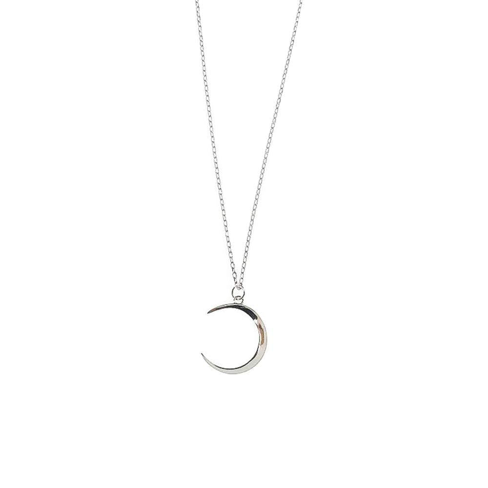 [Australia] - Dtja Minimalist Moon Necklace for Women Girls Kids Sterling Silver Gold Plated Tiny Small Simple Polished Thin Horn Crescent Moon Pendant Choker Necklace Adjustable Chain 18" Cute Jewelry Gift 