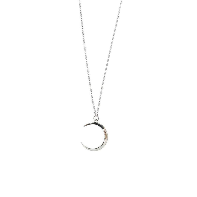 [Australia] - Dtja Minimalist Moon Necklace for Women Girls Kids Sterling Silver Gold Plated Tiny Small Simple Polished Thin Horn Crescent Moon Pendant Choker Necklace Adjustable Chain 18" Cute Jewelry Gift 