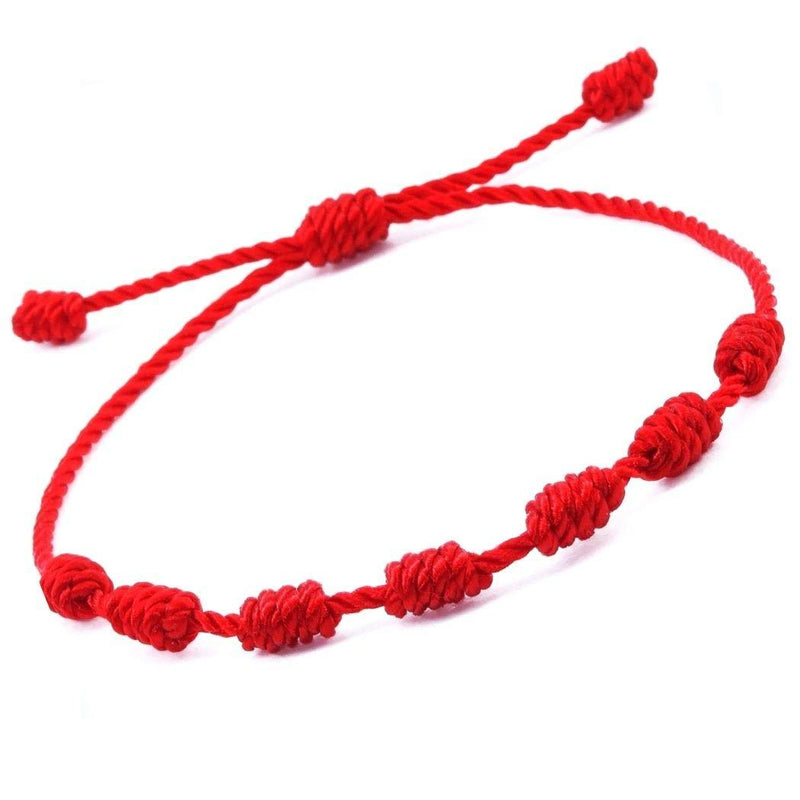 [Australia] - PHITECUS Bracelet 7 knots for protection, Evil Eye and Good Luck. Buddisth String. Thread/Amulet for prosperity and success. Talisman for Womens, Mens, Girls, Boys. Cord Adjustable. 