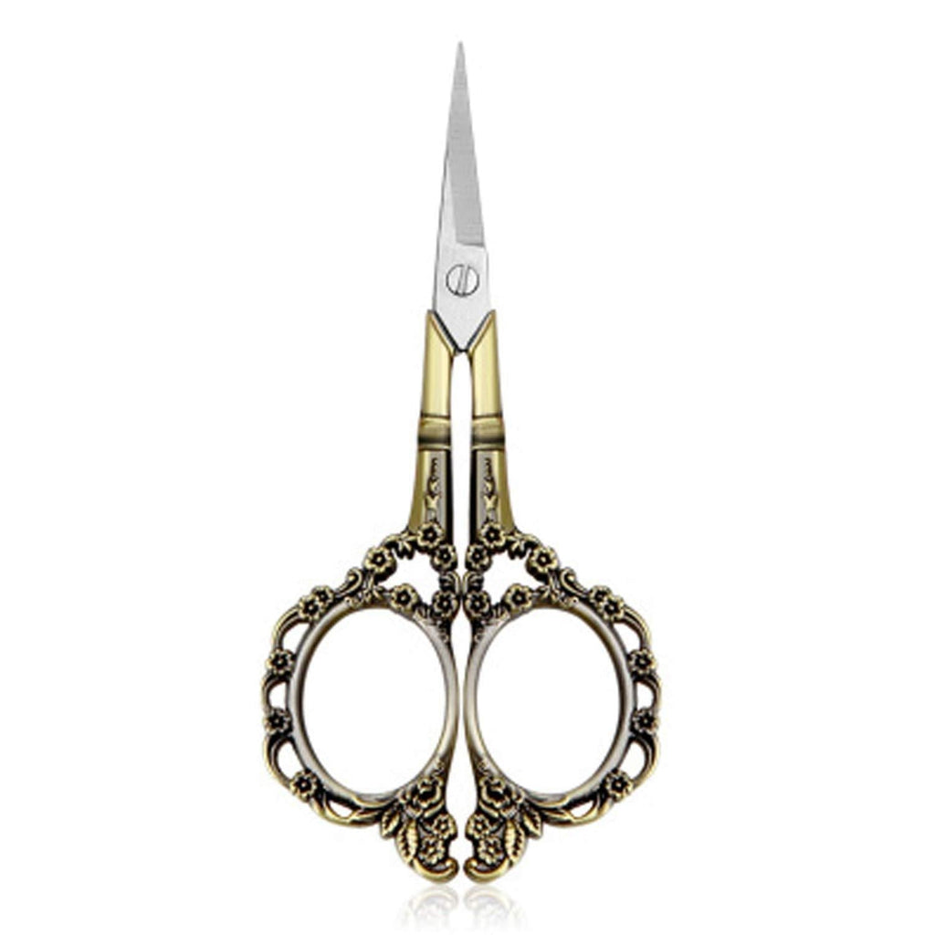 [Australia] - Professional Manicure Scissors, EBANKU Vintage Stainless Steel Cuticle Precision Beauty Grooming for Nail, Facial Hair, Eyebrow, Eyelash, Nose Hair (Bronze) Bronze 