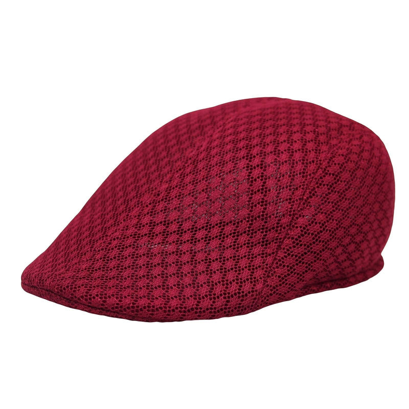 [Australia] - WITHMOONS Breathable Mesh Summer Hat Newsboy Ivy Cap Cabbie Flat Cap UZ30053 One Size Red 