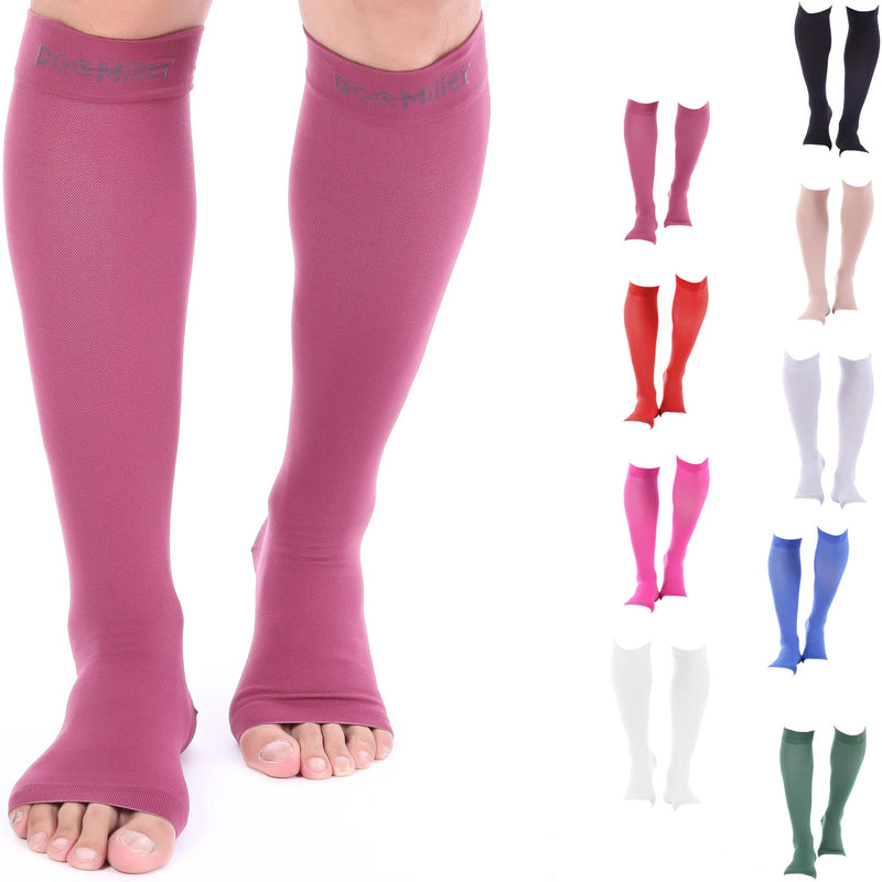 [Australia] - Doc Miller Open Toe Compression Socks 1 Pair 15-20 mmHg Firm Support Maroon X-Large 