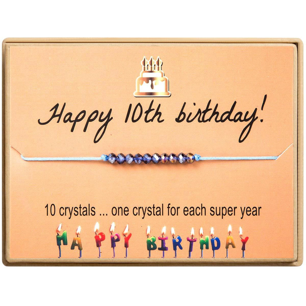 [Australia] - KGBNCIE Happy Birthday Gifts Bracelet Crystal Beads Bracelet Gift for Women Girls 11st 12th 13th 14th 15th 16th 17th 18th 19th 20th 21th 25th 30th 10 th Birthday Gift 