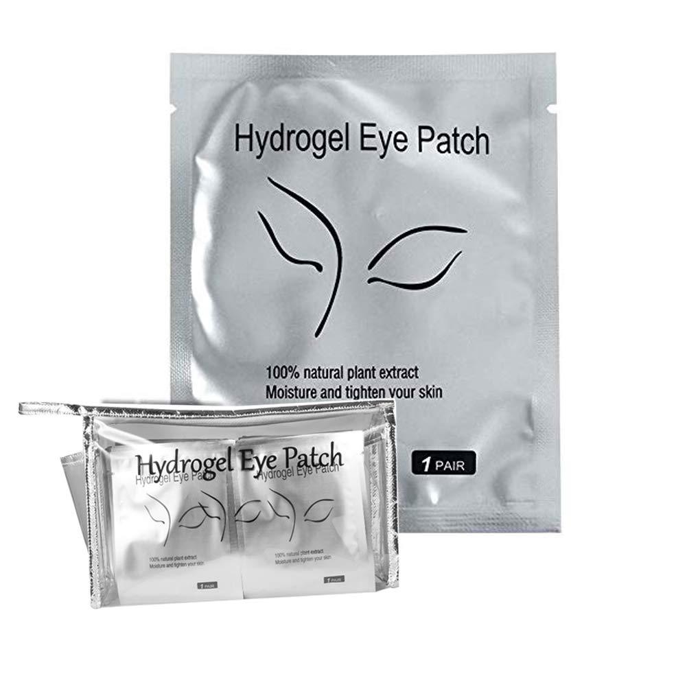 [Australia] - 100 Pairs Eyelash Extension Hydrogel Eye Patches, Under Eye Gel Pads-100% Natural Lint Free DIY Lashes Extension supplies(Silver) 