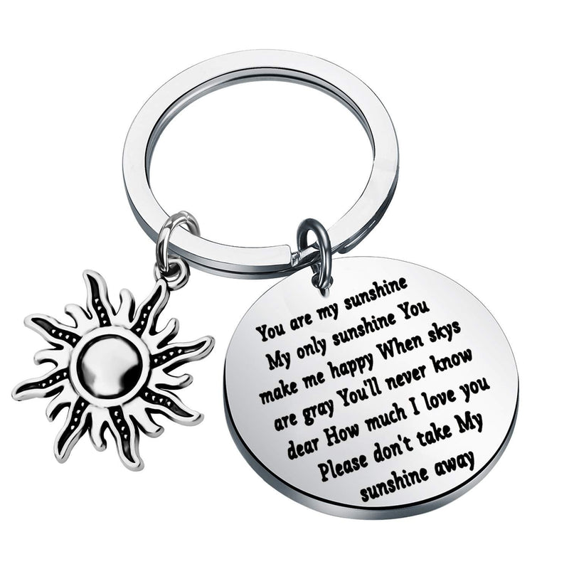 [Australia] - bobauna You are My Sunshine My Only Sunshine Keychain Inspirational Jewelry Sunshine Saying Gift For Couple Friend Family 