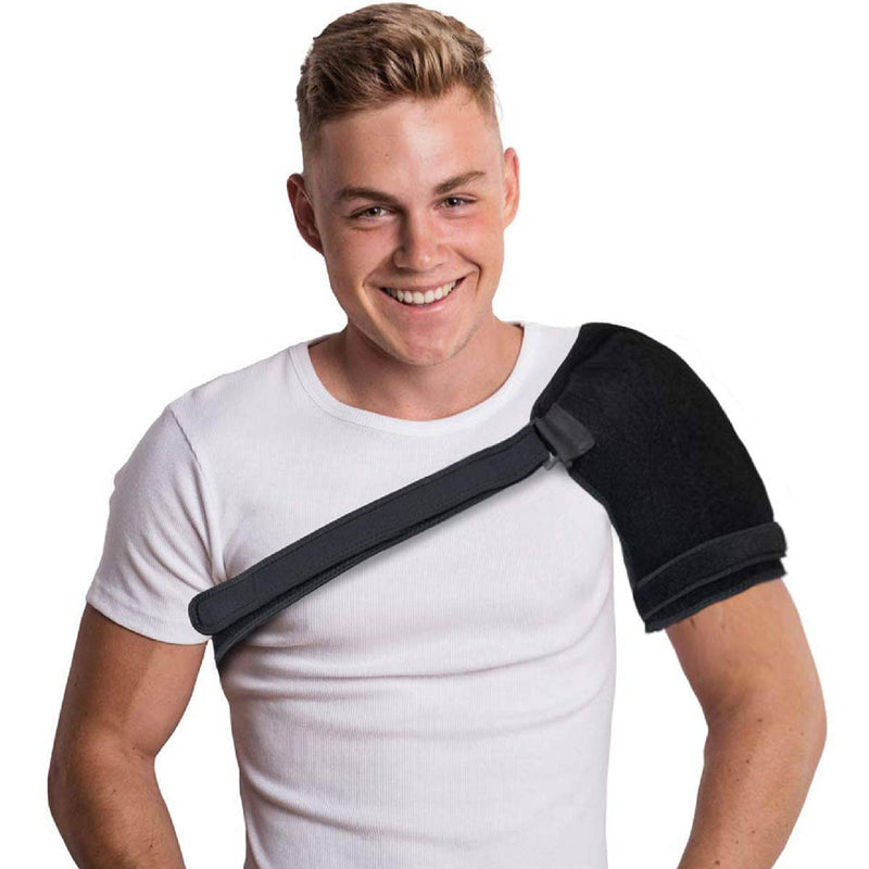 [Australia] - NatraCure Hot & Cold Universal Shoulder Brace Support - Reusable Cold Therapy Ice Pack Wrap Sling for Rotator Cuff, Dislocated Shoulder, and Labrum Tear Pain Relief - (730-RET) 