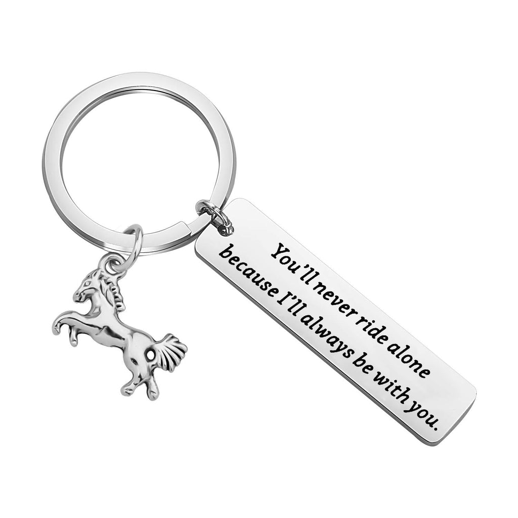 [Australia] - AKTAP Horse Memorial Gift You’ll Never Ride Alone Because I’ll Always Be with You Keychain Horse Jewelry Gifts for Horse Lovers Horse Memorial Keychain 