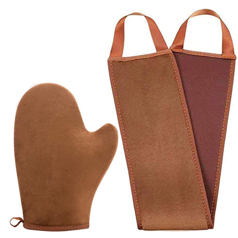 [Australia] - STEUGO 2 in 1 Self Tanning Mitt Applicator kit - Self Tanner Mitt and Back Lotion Applicators for Your Back, Self Tan Mitt, Back Applicator Mitt Pad for Self Tanner, Ultra Soft and Streak Free 