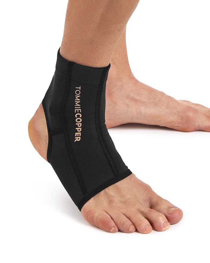 [Australia] - Tommie Copper Unisex Performance Compression Ankle Sleeve - Black, Small 