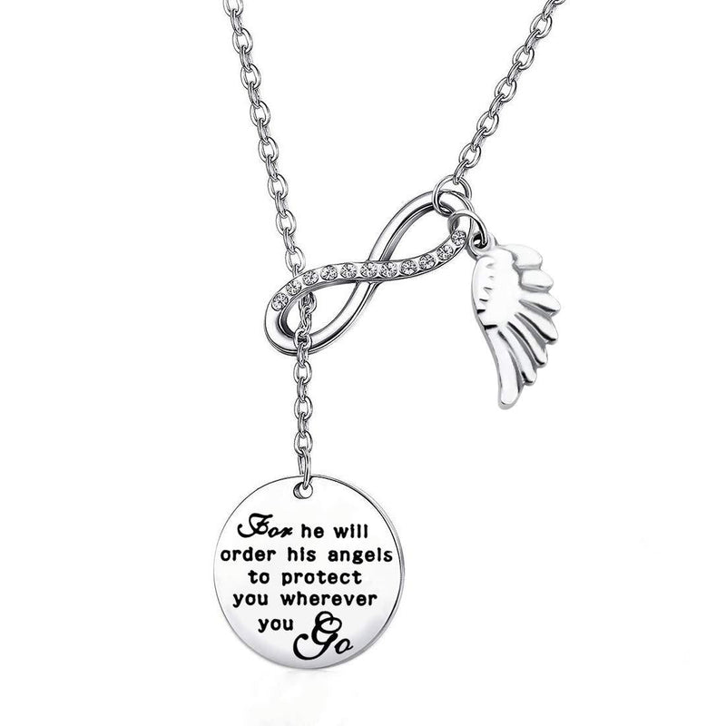 [Australia] - CHOORO Bible Verse Keychain for He Will Order His Angels to Protect You Wherever You Go Religious Jewelry Christian Gift (for he Will Order yn) 