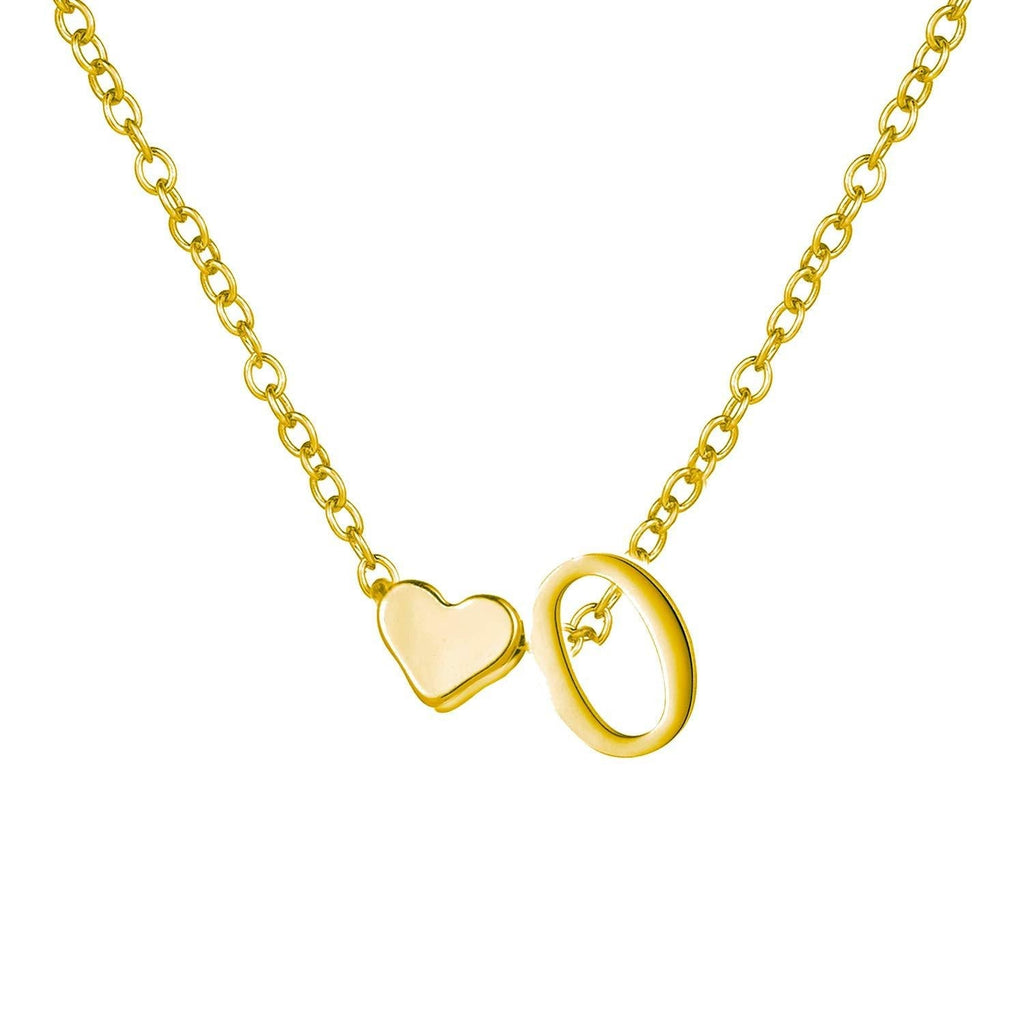 [Australia] - Gold Heart Initial Necklace for Teen Girls,Dainty Personalized Letter Heart Choker Necklace Gift for Women Necklace Jewelry O 