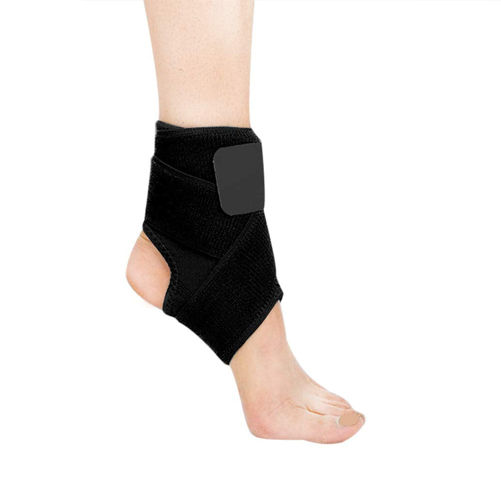 [Australia] - Athletes Compression Ankle Support Pads with Adjustable Bandage Adults Teens Fitness Sports Running Basketball Football Skating Dance Foot Ankle Braces Guard Socks Protector, 1 Pair (Black, S) Black Small 