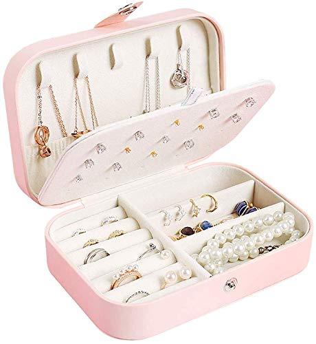 [Australia] - Jaciu Jewelry Box, Double Layer Jewelry Organizer for Necklace Earrings Ring Watch Bracelet Storage Jewelry Case for Women Girls Gift (Orange Pink) Orange Pink 