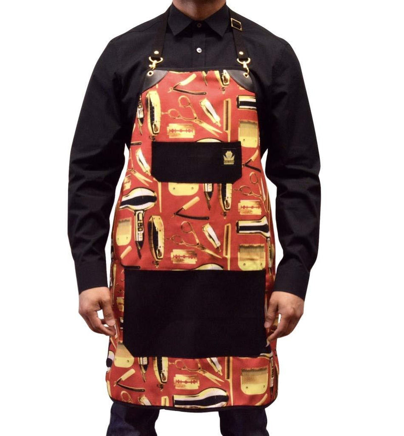 [Australia] - King Midas Barber Apron Unisex Hair Stylist Apron (Red) Red 