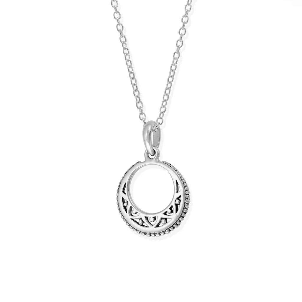 [Australia] - Boma Jewelry Sterling Silver Bohemian Crescent Moon Necklace, 18 Inches 
