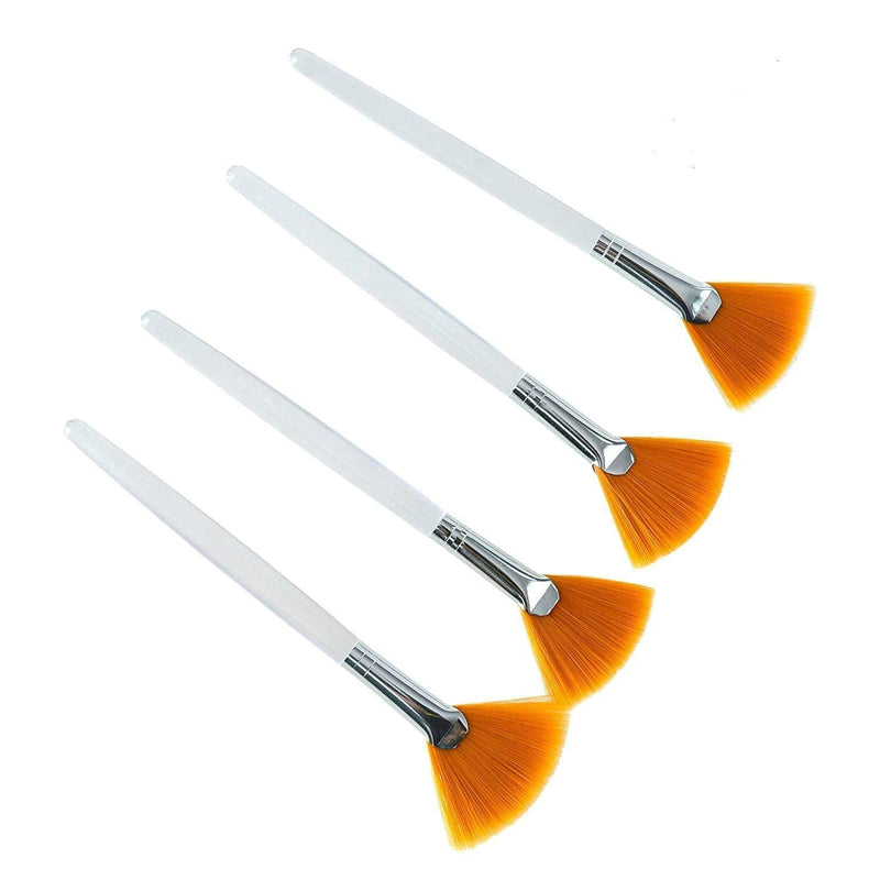 [Australia] - Fciqven 4 Pcs Facial Brushes Fan Mask Brush,Soft Makeup Brushes Cosmetic Tools for Peel Mask Makeup 